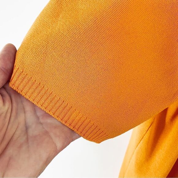 Josephine Chaus Orange Jeweled Short Sleeve Sweater 1X - Picture 8 of 11